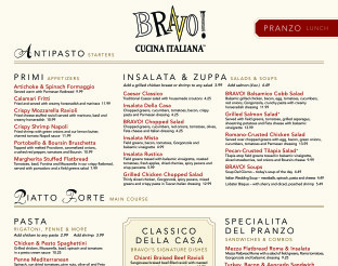 View Bravo Italian Kitchen Lunch Menu